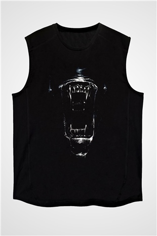 Alien Siyah Unisex Kolsuz Tişört