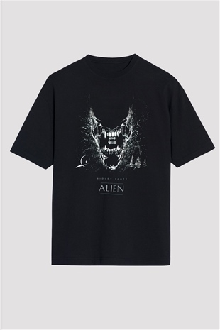 Alien Siyah Unisex Oversize Tişört