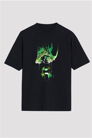 Alien Siyah Unisex Oversize Tişört T-Shirt