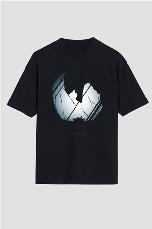 Alien Siyah Unisex Oversize Tişört T-Shirt