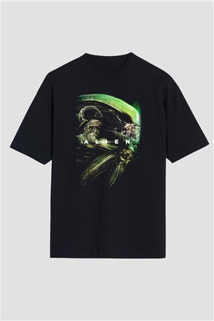 Alien Siyah Unisex Oversize Tişört T-Shirt