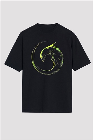 Alien Siyah Unisex Oversize Tişört T-Shirt