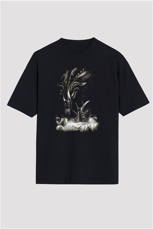 Alien Siyah Unisex Oversize Tişört T-Shirt