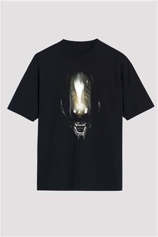 Alien Siyah Unisex Oversize Tişört T-Shirt