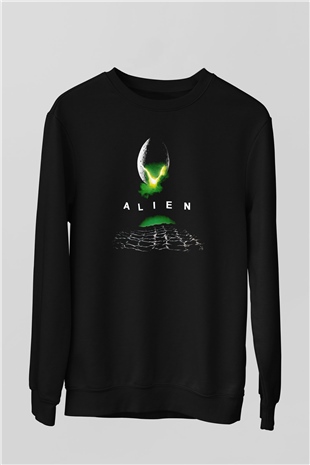 Alien Siyah Unisex Sweatshirt