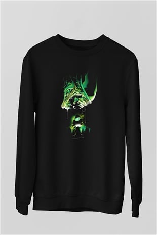 Alien Siyah Unisex Sweatshirt