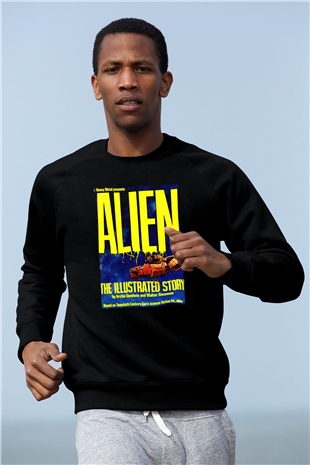 Alien Siyah Unisex Sweatshirt