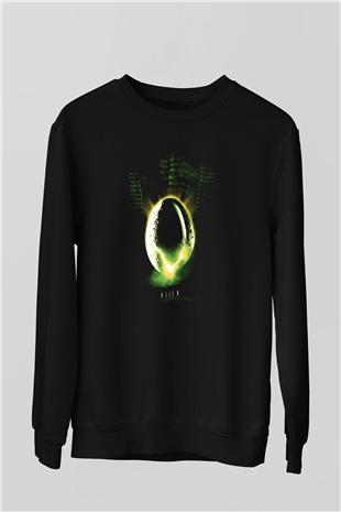 Alien Siyah Unisex  Sweatshirt