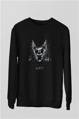 Alien Siyah Unisex Sweatshirt