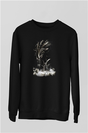 Alien Siyah Unisex Sweatshirt