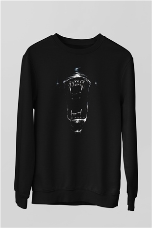 Alien Siyah Unisex Sweatshirt