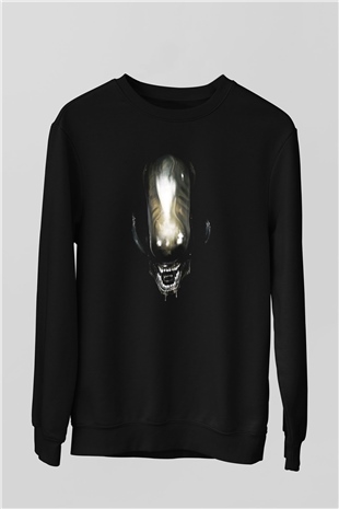 Alien Siyah Unisex Sweatshirt
