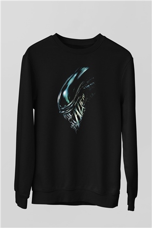 Alien Siyah Unisex Sweatshirt