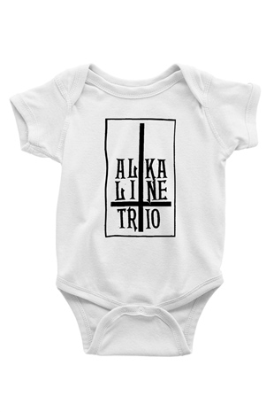 Alkaline Trio Baskılı Beyaz Unisex Bebek Body - Zıbın