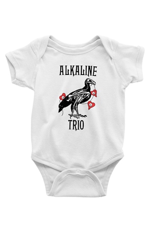 Alkaline Trio Baskılı Beyaz Unisex Bebek Body - Zıbın