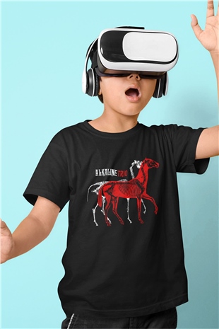 Alkaline Trio Baskılı Siyah Unisex Çocuk Tişört