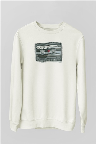 Alkaline Trio Baskılı Unisex Beyaz Sweatshirt