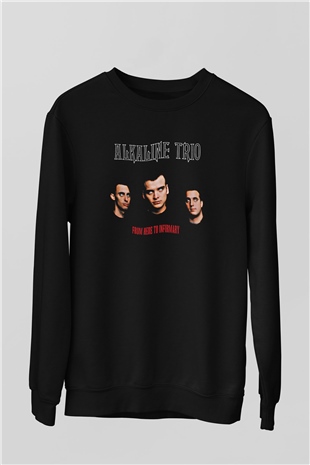 Alkaline Trio Baskılı Unisex Siyah Sweatshirt
