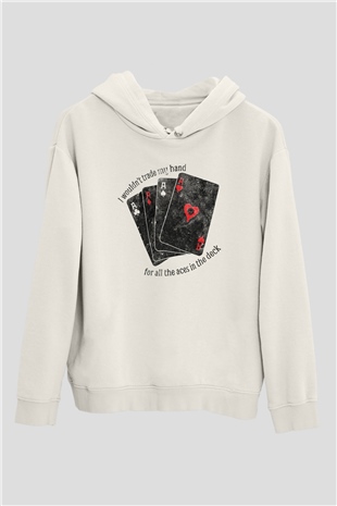 Alkaline Trio Beyaz Unisex Kapşonlu Sweatshirt