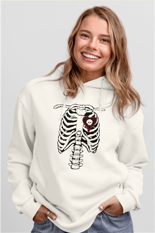 Alkaline Trio Beyaz Unisex Kapşonlu Sweatshirt