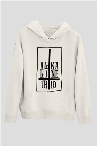 Alkaline Trio Beyaz Unisex Kapşonlu Sweatshirt