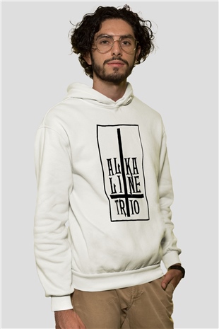 Alkaline Trio Beyaz Unisex Kapşonlu Sweatshirt