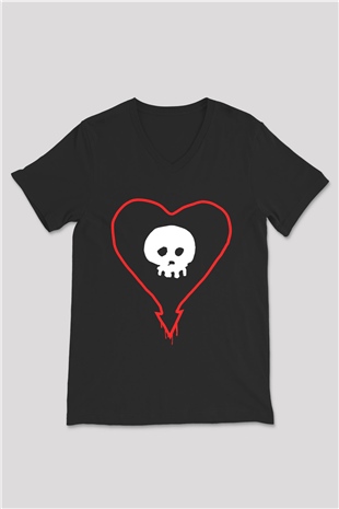Alkaline Trio Siyah Unisex V Yaka Tişört T-Shirt
