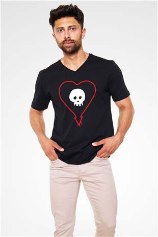 Alkaline Trio Siyah Unisex V Yaka Tişört T-Shirt