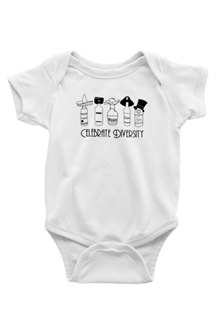 Alkol Baskılı Beyaz Unisex Bebek Body - Zıbın