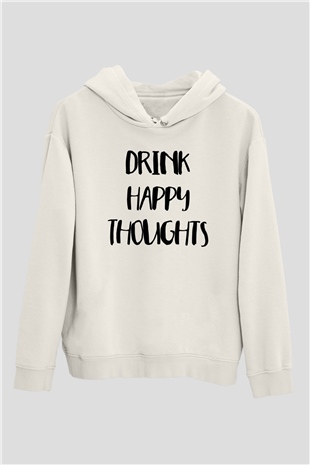 Alkol Beyaz Unisex Hoodie