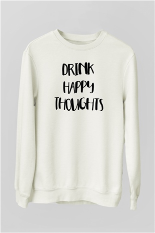 Alkol Beyaz Unisex Sweatshirt