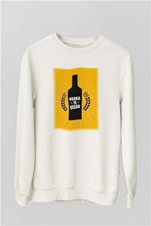 Alkol Beyaz Unisex Sweatshirt