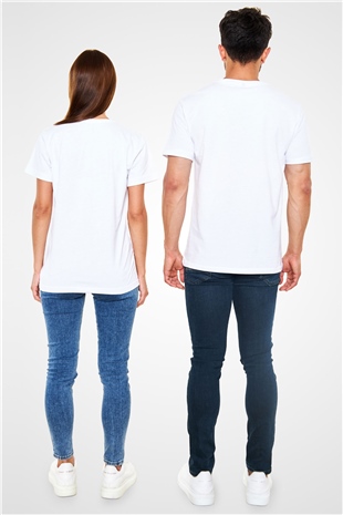 Alkol Beyaz Unisex Tişört T-Shirt - TişörtFabrikası
