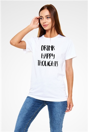Alkol Beyaz Unisex Tişört T-Shirt - TişörtFabrikası