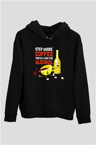 Alkol Siyah Unisex Hoodie