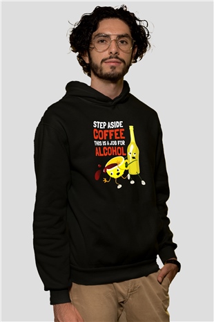 Alkol Siyah Unisex Hoodie