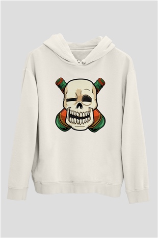 Alkolik Kuru KafaBeyaz  Unisex Hoodie