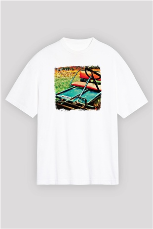 All-American Rejects Baskılı Unisex Beyaz Oversize Tişört