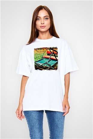 All-American Rejects Baskılı Unisex Beyaz Oversize Tişört