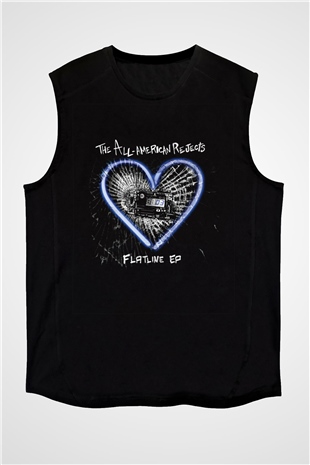 All-American Rejects Baskılı Unisex Siyah Kolsuz Tişört