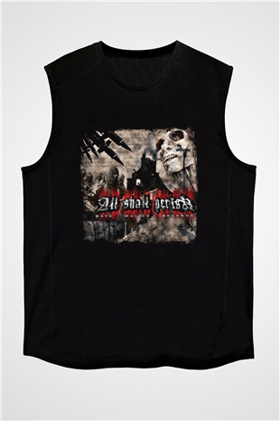 All Shall Perish Baskılı Unisex Siyah Kolsuz Tişört