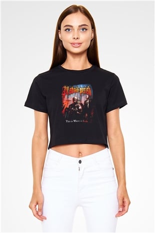 All Shall Perish Siyah Crop Top Tişört