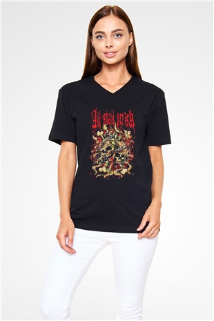 All Shall Perish Siyah Unisex V Yaka Tişört T-Shirt