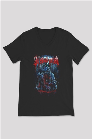 All Shall Perish Siyah Unisex V Yaka Tişört T-Shirt