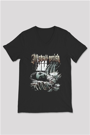 All Shall Perish Siyah Unisex V Yaka Tişört T-Shirt