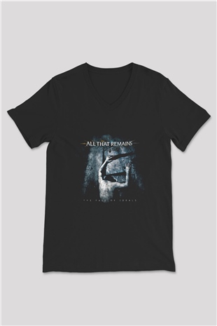 All That Remains Baskılı Unisex Siyah V Yaka Tişört