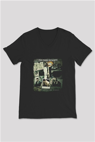 All That Remains Baskılı Unisex Siyah V Yaka Tişört