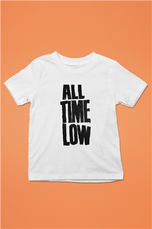 All Time Low Baskılı Beyaz Unisex Çocuk Tişört