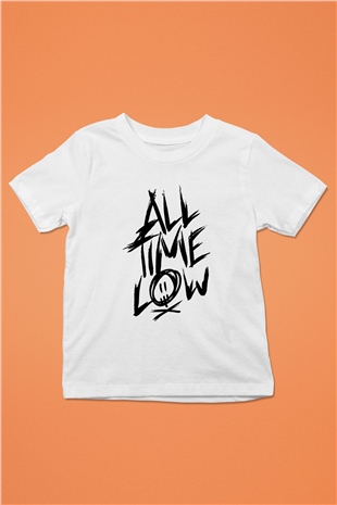 All Time Low Baskılı Beyaz Unisex Çocuk Tişört
