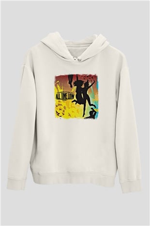 All Time Low Baskılı Unisex Beyaz Hoodie